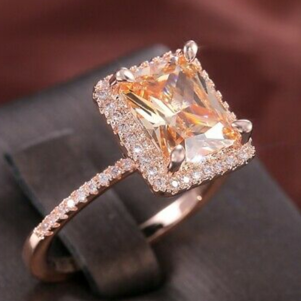 Swarovski Elements Rose Gold Solitaire Ring New - image 2